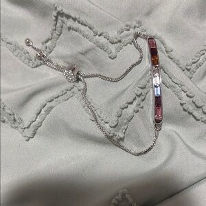 Silver and Pink Modern Bracelet with Elegant Design